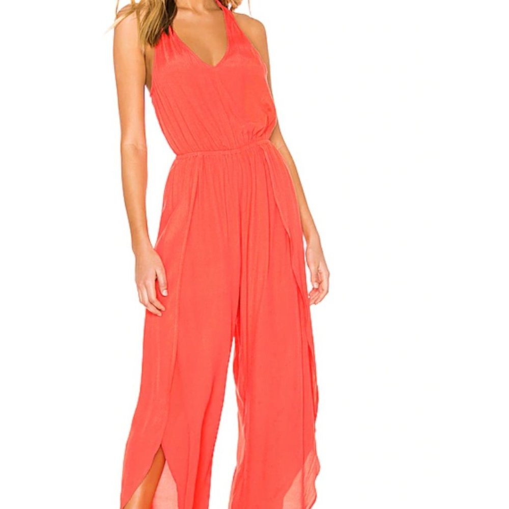 Cupcakes and Cashmere Camaro Jumpsuit in Hot Coral